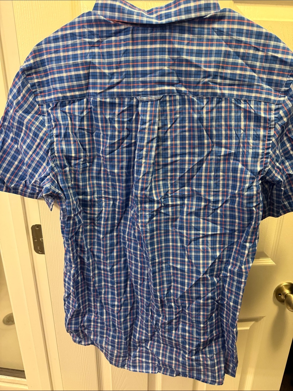 Saddlebred Blue Multi-Plaid Short Sleeve Button-Down Shirt - Picture 3 of 4